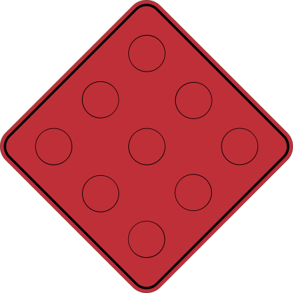 Red Road Sign With Red Dots Sticker