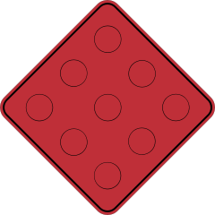 Red Road Sign With Red Dots Sticker