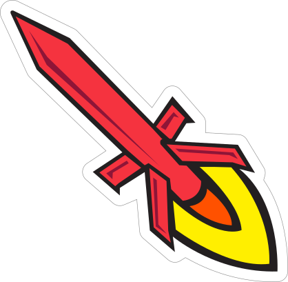 Red Rocket Mascot Sticker