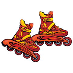 Red Rollerblades Sticker