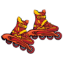 Red Rollerblades Sticker