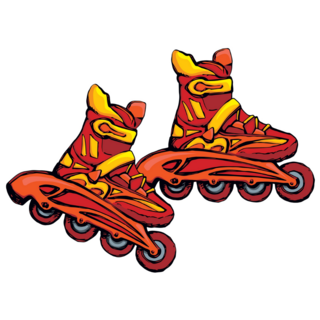 Red Rollerblades Sticker