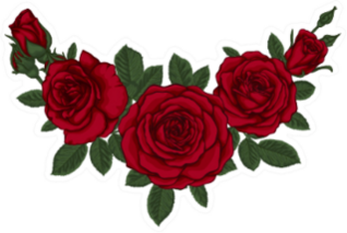 Red Rose Arrangement Sticker