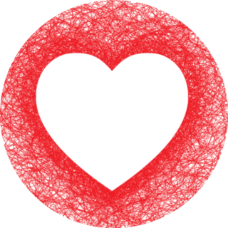Red Scribble Heart Sticker
