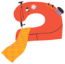 Red Sewing Machine Clip Art Sticker