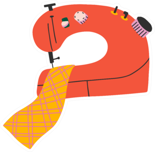 Red Sewing Machine Clip Art Sticker