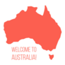 Red Silhouette Welcome to Australia Sticker