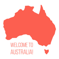 Red Silhouette Welcome to Australia Sticker