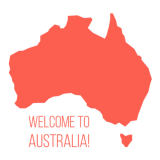 Red Silhouette Welcome to Australia Sticker