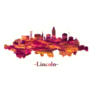 Red Skyline Of Lincoln, Capital City Of Nebraska Sticker