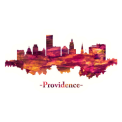 Red Skyline Of Providence, Capital City Of Rhode Island Sticker