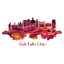 Red Skyline Of Salt Lake City Illustration Sticker