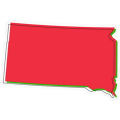 Red South Dakota Map Sketch Sticker