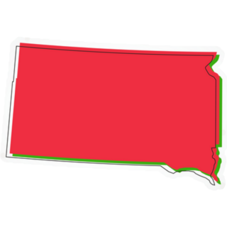 Red South Dakota Map Sketch Sticker
