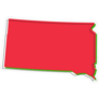 Red South Dakota Map Sketch Sticker