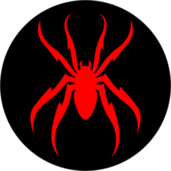 Red Spider Circle Sticker