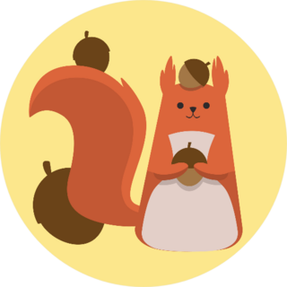 Red Squirrel On Yellow Background Sticker