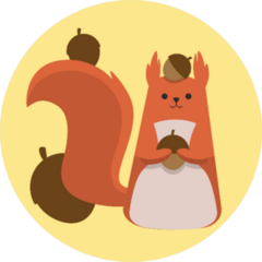 Red Squirrel On Yellow Background Sticker