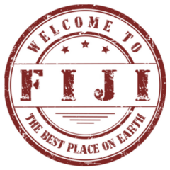 Red Stamp Welcome To Fiji, The Best Place On Earth Sticker
