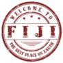Red Stamp Welcome To Fiji, The Best Place On Earth Sticker