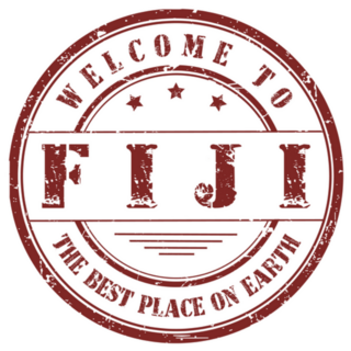Red Stamp Welcome To Fiji, The Best Place On Earth Sticker