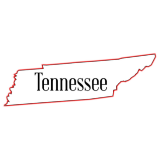 Red State Map Outline Of Tennessee Sticker