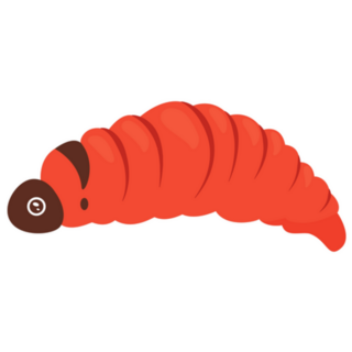 Red Summer Caterpillar Insect Sticker