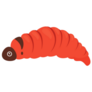 Red Summer Caterpillar Insect Sticker