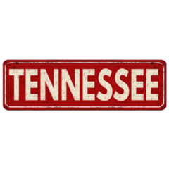 Red Tennessee Metal Sign Sticker