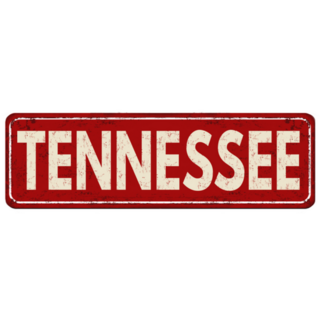 Red Tennessee Metal Sign Sticker