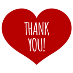 Red Thank You Heart Sticker