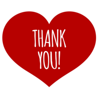 Red Thank You Heart Sticker