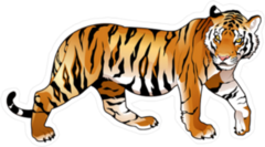 Red Tiger Cartoon Sticker