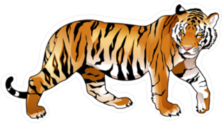 Red Tiger Cartoon Sticker