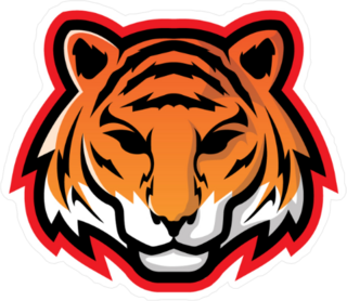 Red Tiger Head Sport Badge Sticker