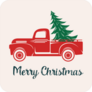 Red Truck With A Christmas Tree Sticker