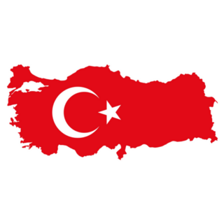 Red Turkey Map Illustration Sticker