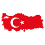 Red Turkey Map Illustration Sticker