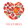 Red Vegetables Heart Sticker