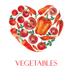 Red Vegetables Heart Sticker