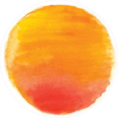 Red Watercolor Sun Sticker