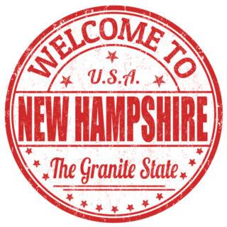 Red Welcome To New Hampshire Granite State Sticker