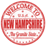 Red Welcome To New Hampshire Granite State Sticker