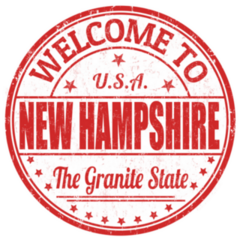 Red Welcome To New Hampshire Granite State Sticker