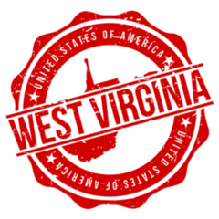 Red West Virginia America Stamp Sticker
