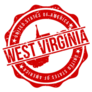 Red West Virginia America Stamp Sticker