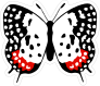 Red White and Black Butterfly Sticker