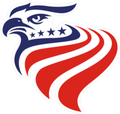 Red, White and Blue Patriotic American Eagle Head Sticker