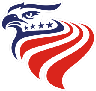 Red, White and Blue Patriotic American Eagle Head Sticker