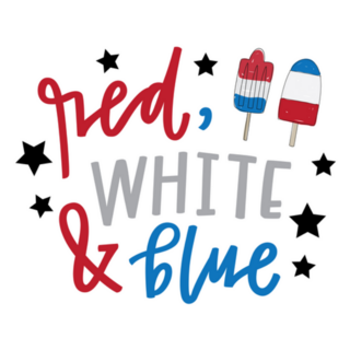 Red, White And Blue Patriotic Lettering Sticker